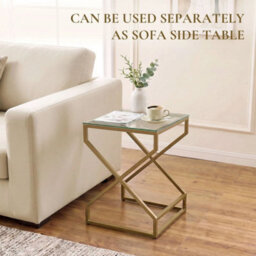 Nest Of Tables, Side Table Set Of 2 With Transparent Top, Transparent - thumbnail 3