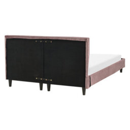 Beliani Bed Velvet Fitou 140 X 200 Cm (Eu Double) Pink - thumbnail 6