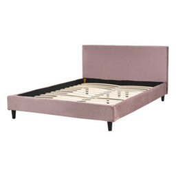 Beliani Bed Velvet Fitou 140 X 200 Cm (Eu Double) Pink - thumbnail 4