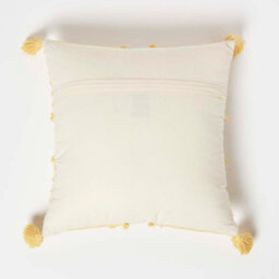 Homescapes Yellow Geometric Tassel Cotton Cushion 45 X 45 Cm - thumbnail 3