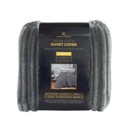 Home Luxe Interiors Plush Faux Fur Chunky Ribbed Charcoal Bedding Duvet Cover Set - thumbnail 2