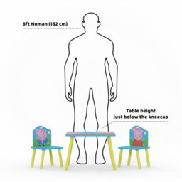 Kidsaw Peppa Pig Table And 2 Chairs, Yellow, Blue, Childs, 18M To 6 Yrs - thumbnail 3