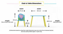 Kidsaw Peppa Pig Table And 2 Chairs, Yellow, Blue, Childs, 18M To 6 Yrs - thumbnail 4