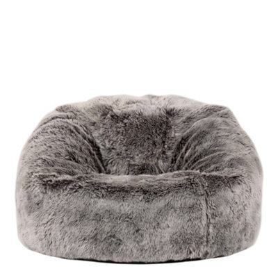 icon Kids Classic Faux Fur Bean Bag Chair Arctic Wolf Grey Bean Bags For Children - image 1