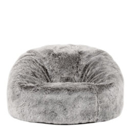 icon Kids Classic Faux Fur Bean Bag Chair Arctic Wolf Grey Bean Bags For Children - thumbnail 7