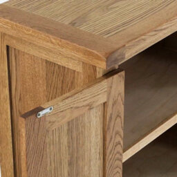 Zelah Oak Small 2 Door Cabinet - Fully Assembled By Roseland Furniture - thumbnail 4
