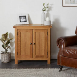 Zelah Oak Small 2 Door Cabinet - Fully Assembled By Roseland Furniture - thumbnail 3
