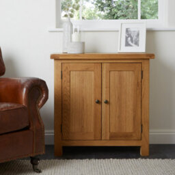 Zelah Oak Small 2 Door Cabinet - Fully Assembled By Roseland Furniture - thumbnail 2