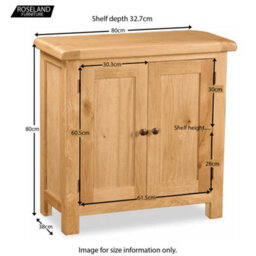 Zelah Oak Small 2 Door Cabinet - Fully Assembled By Roseland Furniture - thumbnail 7