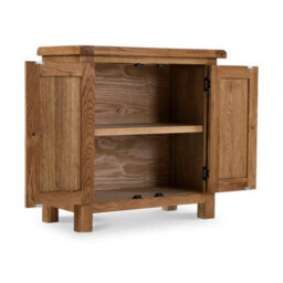 Zelah Oak Small 2 Door Cabinet - Fully Assembled By Roseland Furniture - thumbnail 6