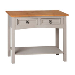 Mews Corona Console Table Grey 2 Drawer Hall Mexican Solid Pine - thumbnail 5