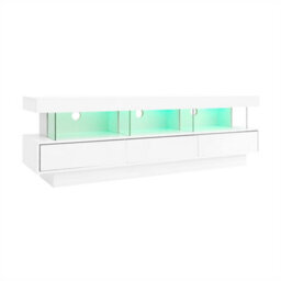 Abrihome Tv Stand Cabinet High Gloss With Led Lights 160Cm, 3 Drawers, 3 Open Storage Space, For Living Room Home - thumbnail 7