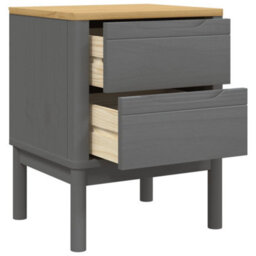 Berkfield Bedside Cabinet Floro Grey 45X39X57 Cm Solid Wood Pine - thumbnail 8