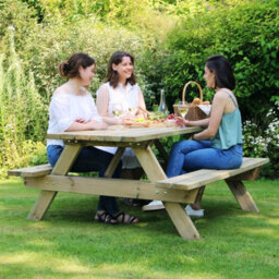 Katrina Picnic Table Set Wooden 6 Seater By Zest Outdoor Living - thumbnail 3