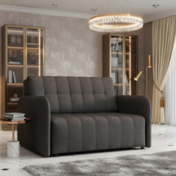 Viva Grand Ii Upholstered Living Room Sofa Bed With Wooden Legs Wave Spring Frame Bedding Storage 85X125X98Cm Graphite - thumbnail 1