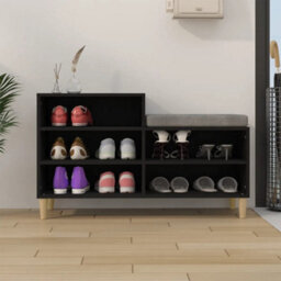 Berkfield Shoe Cabinet Black 102X36X60 Cm Engineered Wood - thumbnail 3