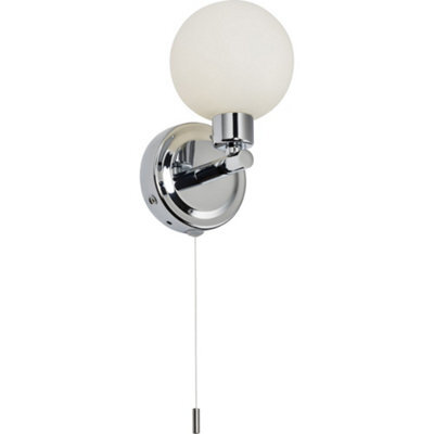 Luminosa Lighting Luminosa G9 Single Wall Light With Round Frosted Glass - Chrome 230V Ip44 25W - image 1
