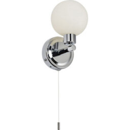 Luminosa Lighting Luminosa G9 Single Wall Light With Round Frosted Glass - Chrome 230V Ip44 25W - thumbnail 1
