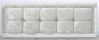 Comfy Deluxe 4Ft 20Inch  White Crush Velvet Venice With Diamond Buttons