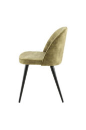 Set Of 2 Green Velvet Dining Chairs With Black Metal Legs , Dusty Green Velvet 2 Pack - thumbnail 4