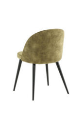 Set Of 2 Green Velvet Dining Chairs With Black Metal Legs , Dusty Green Velvet 2 Pack - thumbnail 5