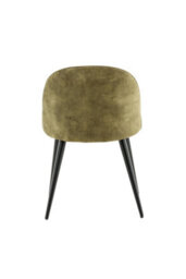 Set Of 2 Green Velvet Dining Chairs With Black Metal Legs , Dusty Green Velvet 2 Pack - thumbnail 6