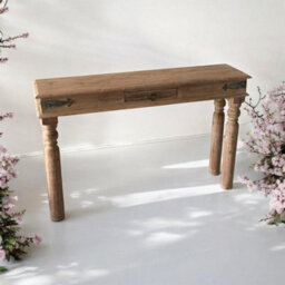120Cm Wooden Console Table With Black Decorative Hinges - thumbnail 3