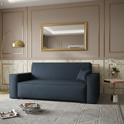 Viva Vox Iv Upholstered Sofa Bed For Living Room With Sleeping Function Storage Box Wooden Legs 192X88X102Cm Graphite - image 1