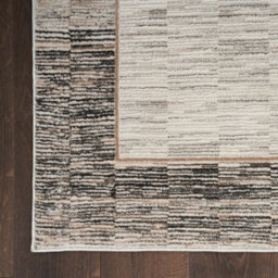 Grey Black Bordered Abstract Modern Easy To Clean Rug For Bedroom & Living Room-119Cm X 180Cm - thumbnail 9
