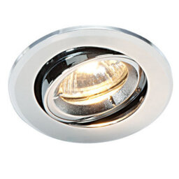 Luminosa Lighting Luminosa Shieldplus Fire Rated 1 Light Recessed Tilt Downlight Chrome Plate, Gu10 - thumbnail 2