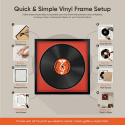 "16X16"" Silver Sleek Vinyl Record Frame With Emerald Mount For 12 Inch Lp Disc - Ak Frames" - thumbnail 7
