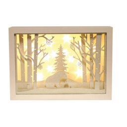 Christmas Decoration - Led Light Up Musical Window Scene With Bears In Woodland - thumbnail 2