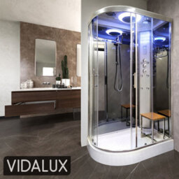 Vidalux Ss1200 Right Hydro Shower Cabin Enclosure 1200 X 800 - Mirror - thumbnail 1