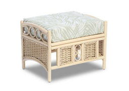 Desser Chelsea Natural Wash Rattan Footstool Real Cane Indoor Cushioned Footrest With Uk Sewn Cushion Tropical - thumbnail 1