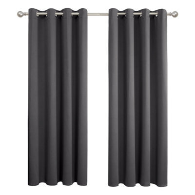 Deconovo Thermal Insulated Blackout Curtains Energy Saving Curtains Eyelet Blackout Curtains 52 X 95 Inch Dark Grey 2 Panels - image 1