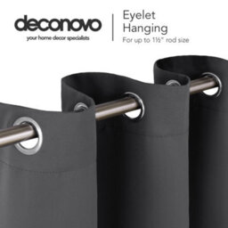 Deconovo Thermal Insulated Blackout Curtains Energy Saving Curtains Eyelet Blackout Curtains 52 X 95 Inch Dark Grey 2 Panels - thumbnail 4