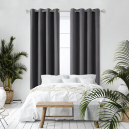 Deconovo Thermal Insulated Blackout Curtains Energy Saving Curtains Eyelet Blackout Curtains 52 X 95 Inch Dark Grey 2 Panels - thumbnail 2