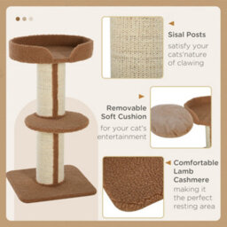 Pawhut 91Cm Scratching Posts Cat Tree Activity Centre For Indoor Cats Brown - thumbnail 5