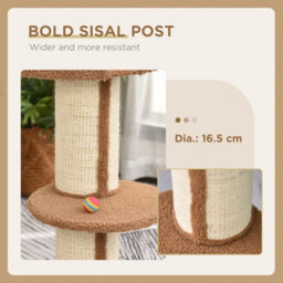Pawhut 91Cm Scratching Posts Cat Tree Activity Centre For Indoor Cats Brown - thumbnail 6