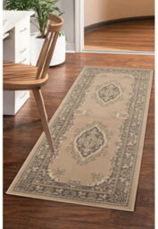 Melrose Colorama Natural Traditional Design Area Runner Rug 067/200Cm - thumbnail 1