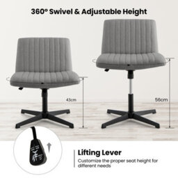 Costway Criss Cross Legged Chair Home Office Chair W/ Wide Padded Seat - thumbnail 4