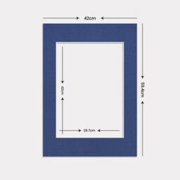 Ak Frames A2 Blue Picture Mounts To Fit A3 Aperture Size - Mount Board Only (No Frame Included) - thumbnail 3
