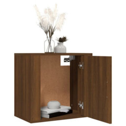 Berkfield Wall-Mounted Bedside Cabinets 2 Pcs Brown Oak 50X30X47 Cm - thumbnail 4