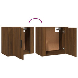 Berkfield Wall-Mounted Bedside Cabinets 2 Pcs Brown Oak 50X30X47 Cm - thumbnail 9