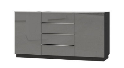 Arte Stylish Grey Helio 26 Sideboard Cabinet, Spacious Storage Solution With 4 Drawers & 2 Doors, H710mm W1600mm D480mm - image 1