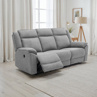 More4Homes Skye 3 Seater Linen Electric Recliner Sofa (Grey) - image 1