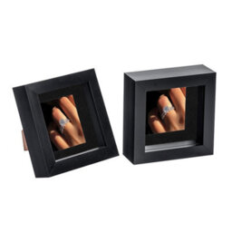 "Nicola Spring 4 X 4"" Photo Frames - Black/black Mount - 3D Picture Frame Box Portrait Display Case (12.5 X 12.5Cm) Set Of 2" - thumbnail 1