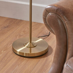 Loops Sophisticated 2 Pack 1500mm Tall Floor Lamps In Antique Brass And Vintage White Fabric - thumbnail 4