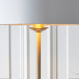 Loops Sophisticated 2 Pack 1500mm Tall Floor Lamps In Antique Brass And Vintage White Fabric - thumbnail 5