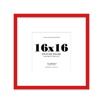 "16X16"" Red Picture Frame - 16X16"" Square Frame With 13X13"" Mount For 16X16""/13X13"" Pictures Art Deco Style Gallery Wall, 1 Pack" - image 1